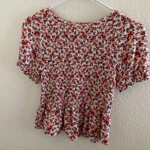 Red Floral Nice Formal Top